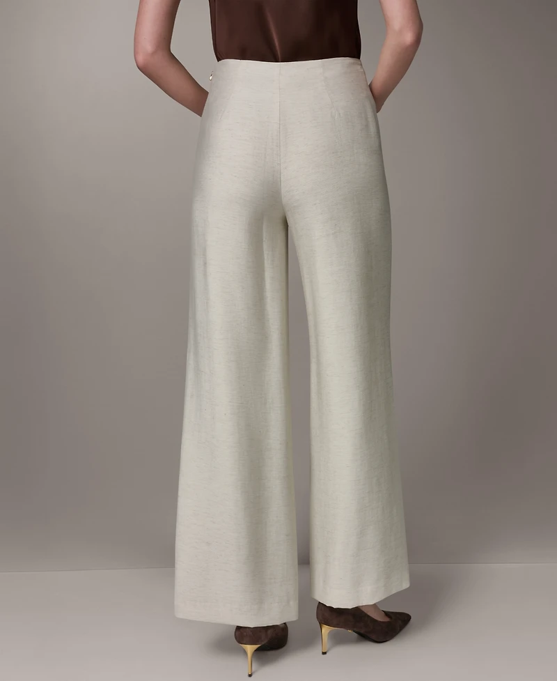 Donna Karan New York Women's Mid-Rise Wide-Leg Pants