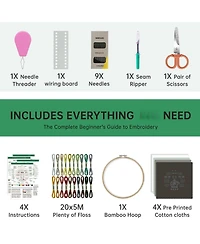 Gnuadz Embroidery Kit Beginners 38 Stitches Step-by-Step Videos Accessories Gift Craft Lovers