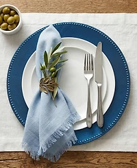 American Atelier Royal Blue Beaded Charger Plate 13"