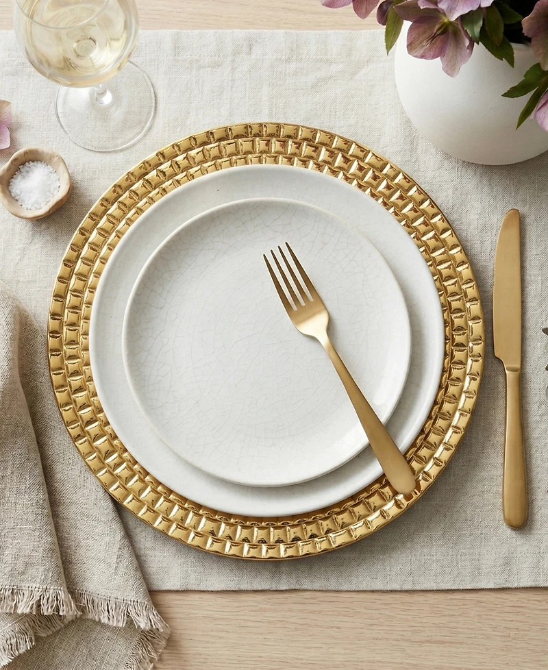 American Atelier Linear Charger Plate 12 Piece Dinnerware Set, Service for