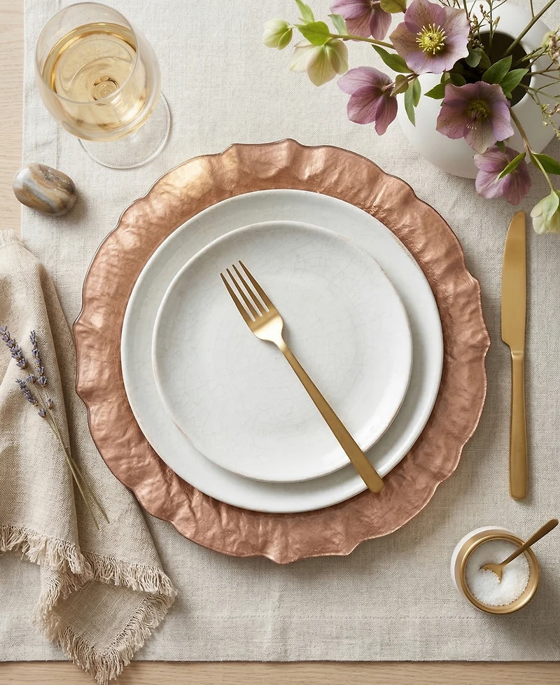 American Atelier Ice Queen Blush Charger Plates, Set of 4