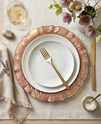 American Atelier Ice Queen Blush Charger Plates, Set of 4