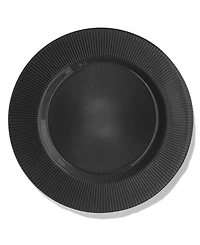American Atelier Sunray Black Glass Charger Plate 13", Set of 4