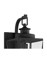 Possini Euro Design Ackerly Modern Outdoor Wall Light Fixtures Set of 2 Lantern Frame 17 1/4" Clear Glass for Post Exterior