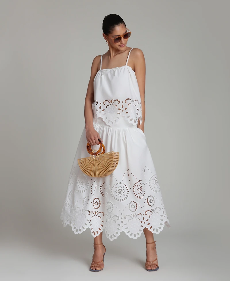 Avec Les Filles Women's Cutwork Detail Bandeau Top
