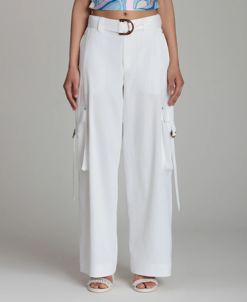 Avec Les Filles Women's Mid-Rise Wide-Leg Pants