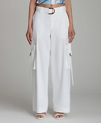 Avec Les Filles Women's Mid-Rise Wide-Leg Pants