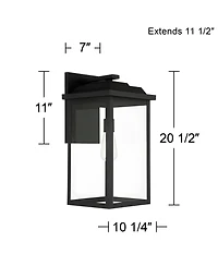 John Timberland Eastcrest Modern Outdoor Wall Light Fixtures Set of 2 Textured Metal 20 1/2" Clear Glass for Post Exterior Barn Deck