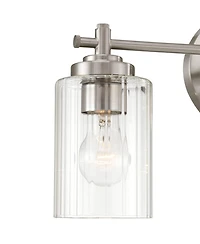 Possini Euro Design Elizabeth 21 3/4" High 3 Light Bathroom Vanity Wall Lamp Light Fixture Mount Hardwired Brushed Nickel