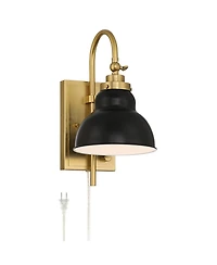 Possini Euro Design Possini Euro Lilith 13 1/2" High Antique Brass Plug-In Wall Light