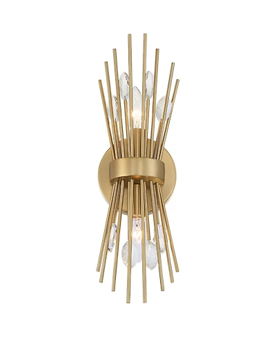 Possini Euro Design Possini Euro Janae 17" High Warm Brass Starburst 2-Light Wall Sconce