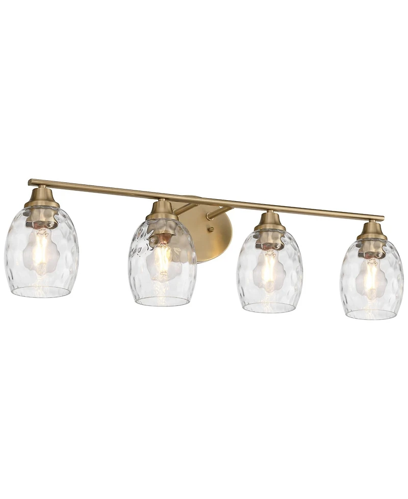 Possini Euro Design Possini Euro Stellan 30 1/2"W Satin Brass 4-Light Bath Vanity Light