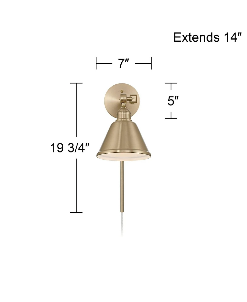 Possini Euro Design Possini Euro Georgianna 19 3/4" High Satin Brass Plug-In Wall Lamp