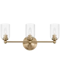 Possini Euro Design Possini Euro Oliver 21 3/4"W Satin Brass and Glass 3-Light Bath Light