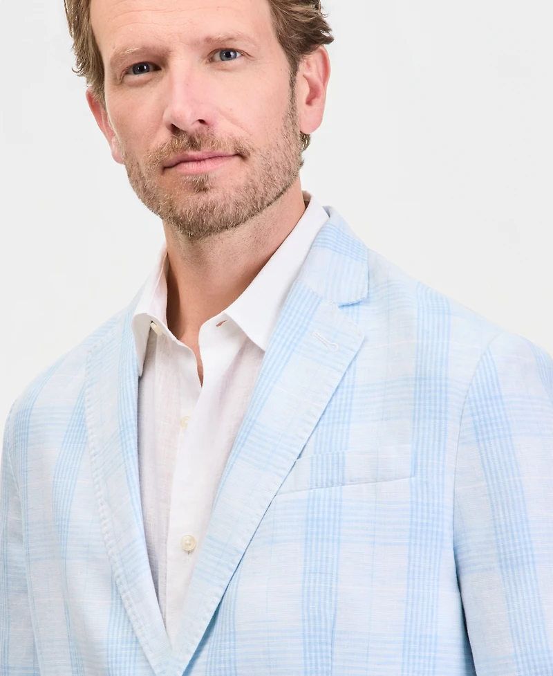 Club Room Men's Plaid Linen Blazer, Macy's Exclusive - Jacket Soft Yd