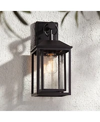 John Timberland Franklin Iron Works Califa Mission Outdoor Wall Light Fixture Metal 15 1/4" Clear Seedy Glass