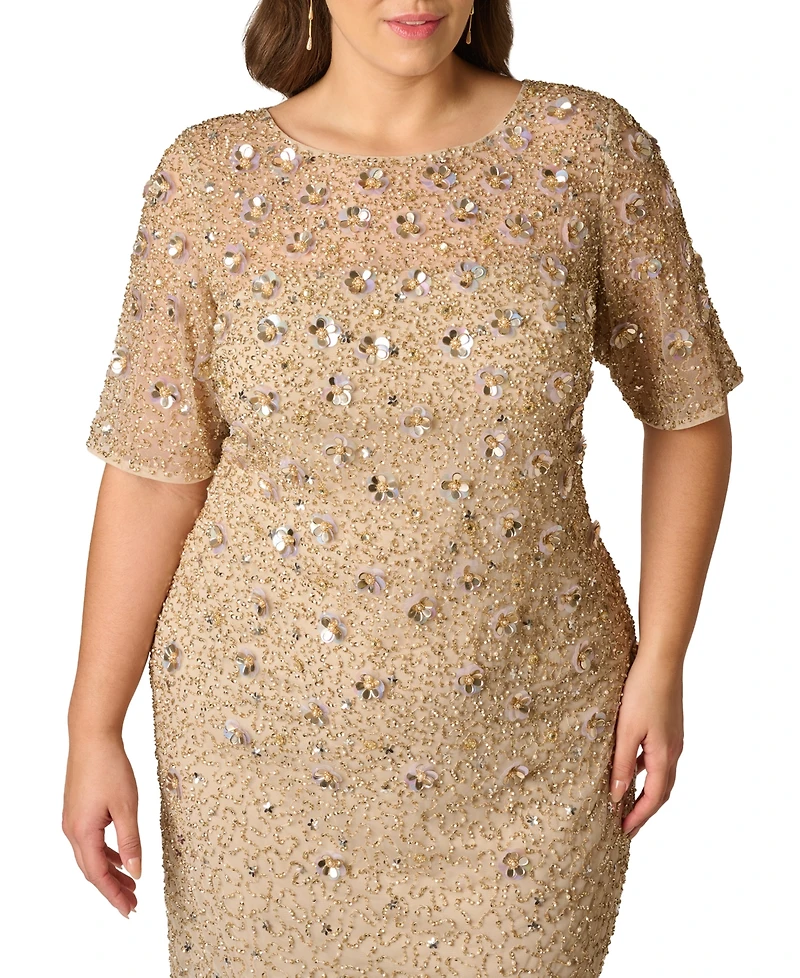 Adrianna Papell Plus Embellished Sheath Dress