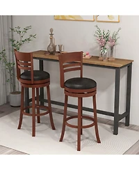 Costway Bar Stools Swivel Bar Height Dining Chairs with Backrests and Footrests