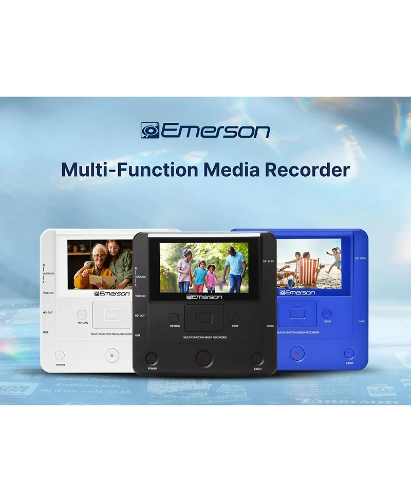 Emerson Emt-1200 Media Recorder with Lcd Screen to Record Videos, Music, and Photos from Phone to Dvd, Usb