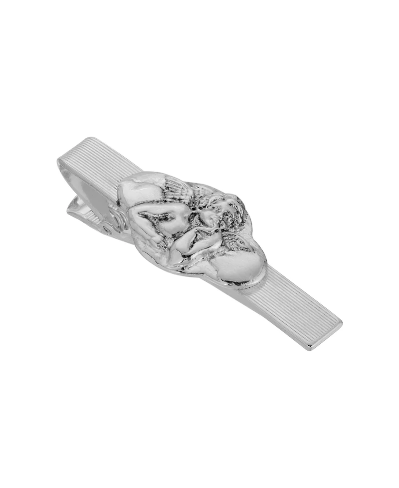 Symbols of Faith Silver-Tone Angel Tie Bar Clip