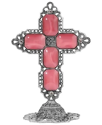 Symbols of Faith Pewter Pink Moon Octagon Cross Plaque