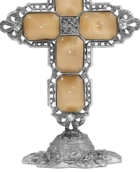 Symbols of Faith Pewter Green Octagon Cross Plaque