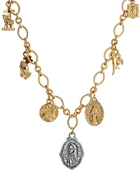 Symbols of Faith Gold-Tone Multi Charm Faith 16" Necklace