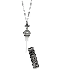 Symbols of Faith Silver Tone Holy Water Vial 30" Necklace