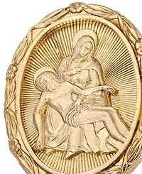 Symbols of Faith Gold Tone Jesus Mary Oval Pin