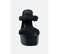 Pin-up Women's Braided High Heel Sandals