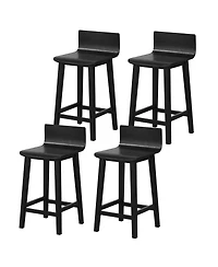 Gymax 4PCS kitchen bar stools counter height mid century chairs