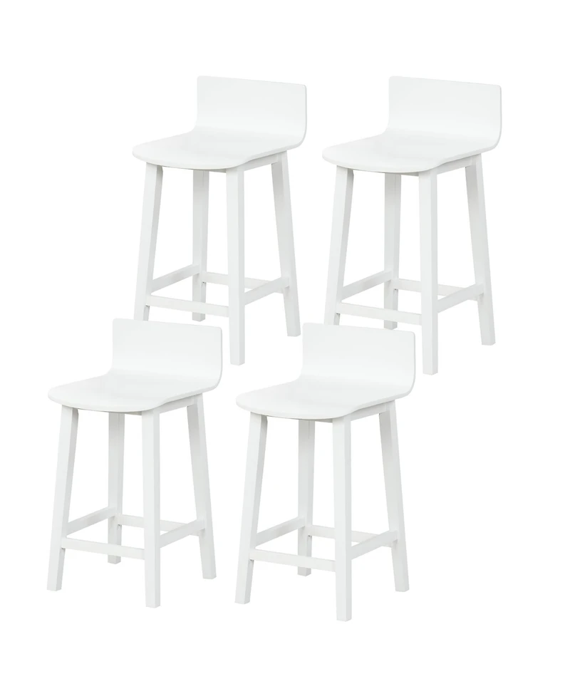 Gymax 4PCS kitchen bar stools counter height bar stools mid century bar chairs
