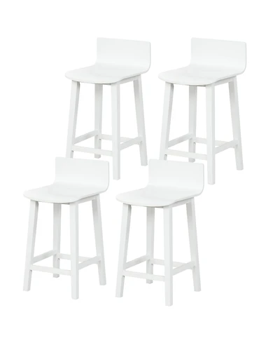 Gymax 4PCS kitchen bar stools counter height bar stools mid century bar chairs