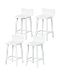 Gymax 4PCS kitchen bar stools counter height bar stools mid century bar chairs