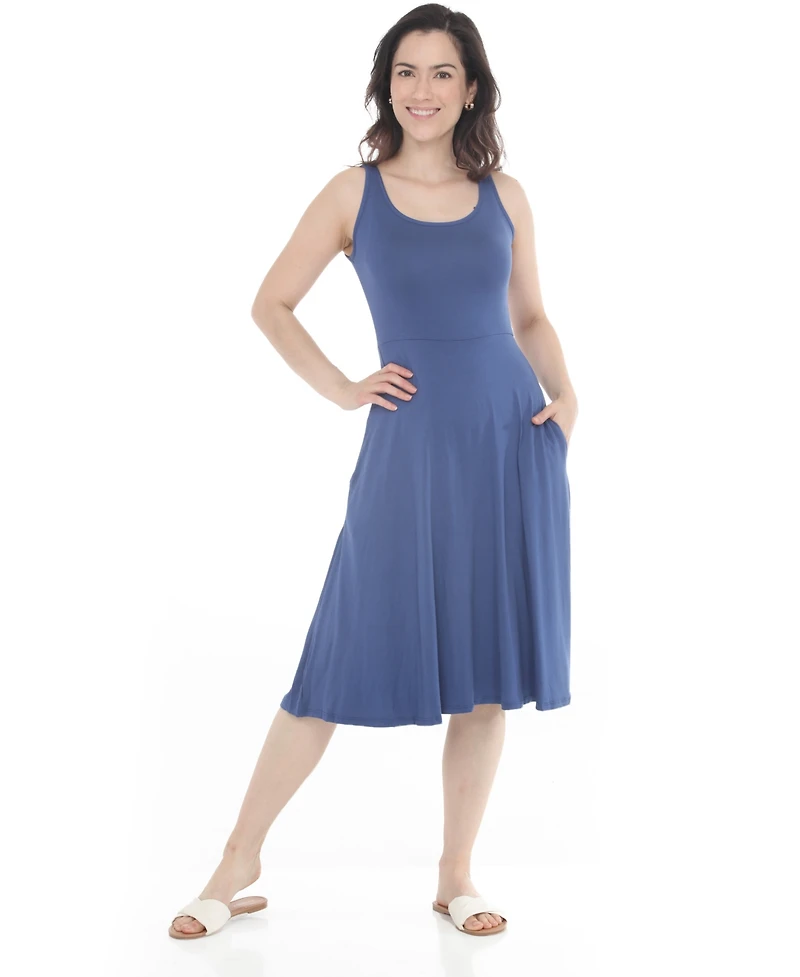 White Mark Women's Twist Front Built Skirt Maxi Dress