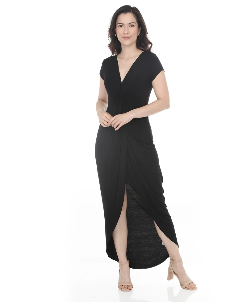 White Mark Women's Halter Neck Swing Midi Dress