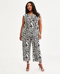Anne Klein Essentials Plus Y-Neck Printed Pull-On Top