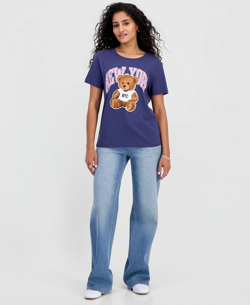 Grayson Threads, The Label Juniors' New York Teddy Graphic T-Shirt