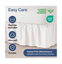 Ruffled Elastic Wrap Around Bedskirt 15 Inch Drop