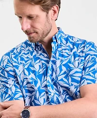 Club Room Men's Short-Sleeve Poplin Shirt, Macy's Exclusive - Floral Print