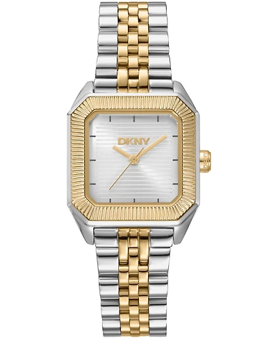 Dkny Women's Signature Shape Quartz Two-Tone Stainless Steel Bracelet Watch 27x34mm
