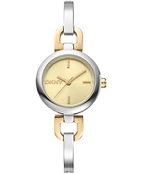 Dkny Women's Half Bangle Quartz Two-Tone Stainless Steel Watch 26mm