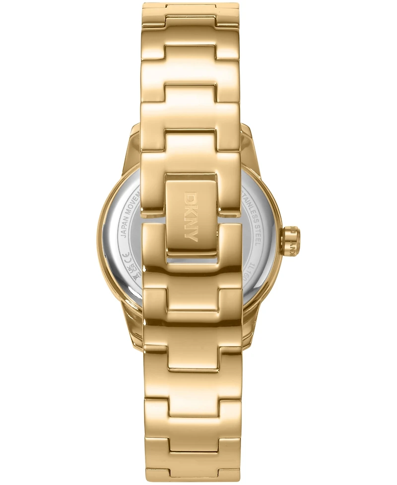 Dkny Women's Half Bangle Quartz Gold-Tone Stainless Steel Watch 28mm