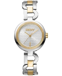 Dkny Women's Open Link Quartz Two-Tone Stainless Steel Bracelet Watch 28mm