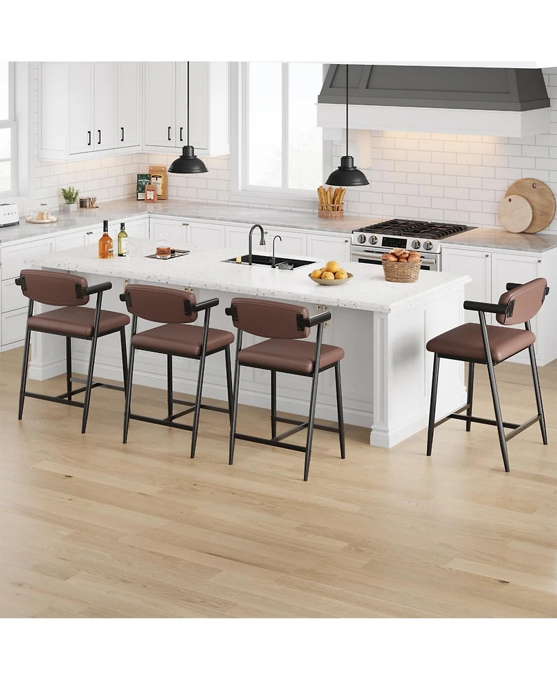 gaomon 26" Counter Height Bar Stools Set of 2 with Armrests