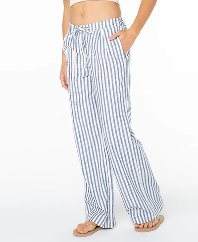 Roxy Juniors' Mavericks Stripe Print Straight Leg Trousers