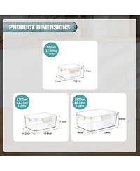 Sorbus 3-Pack Food Storage Container Set Stackable and Nestable Plastic Meal Prep Containers