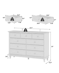 Famapy 9-Drawer Wood Dresser Storage Cabinet Modern Style