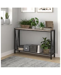 gaomon Industrial Style 2-Shelf Console Table
