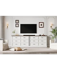 gaomon 6 Drawer Dresser for Bedroom, Farmhouse Large Chest of Drawers with Metal Handles